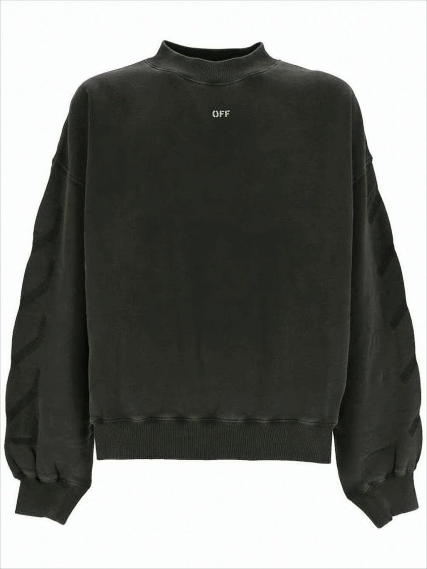 Off-White Relaxed Fit Graphic Long-Sleeve Off-White Shirt