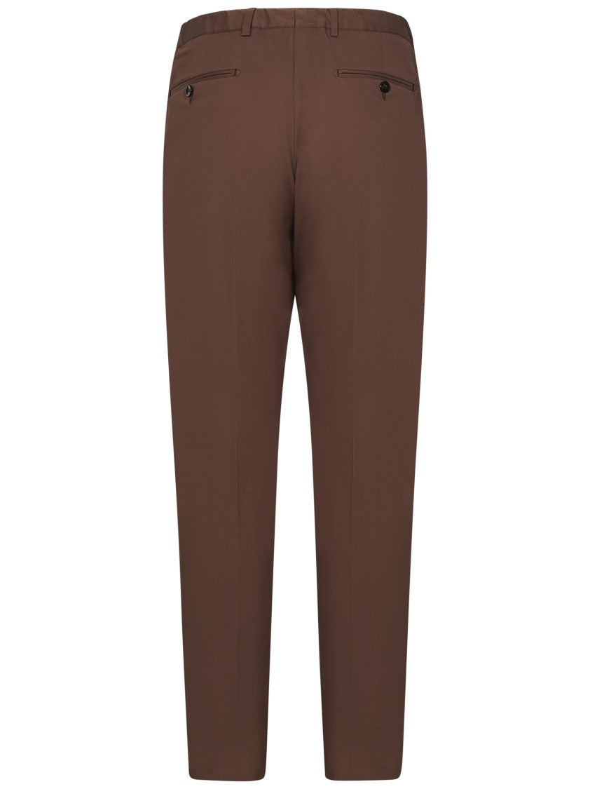 Franzese Collection Brown Egyptian Cotton Trousers