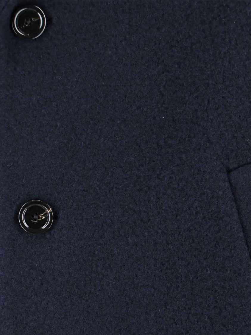 Lardini Single-Breasted Coat – Navy