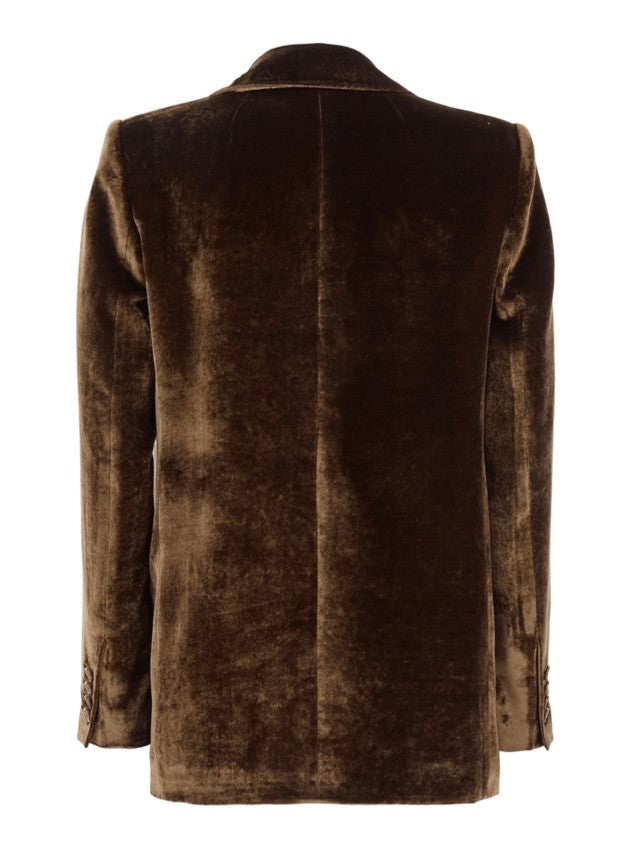 Etro Straight-Cut Velvet Jacket With Pegasus Motif