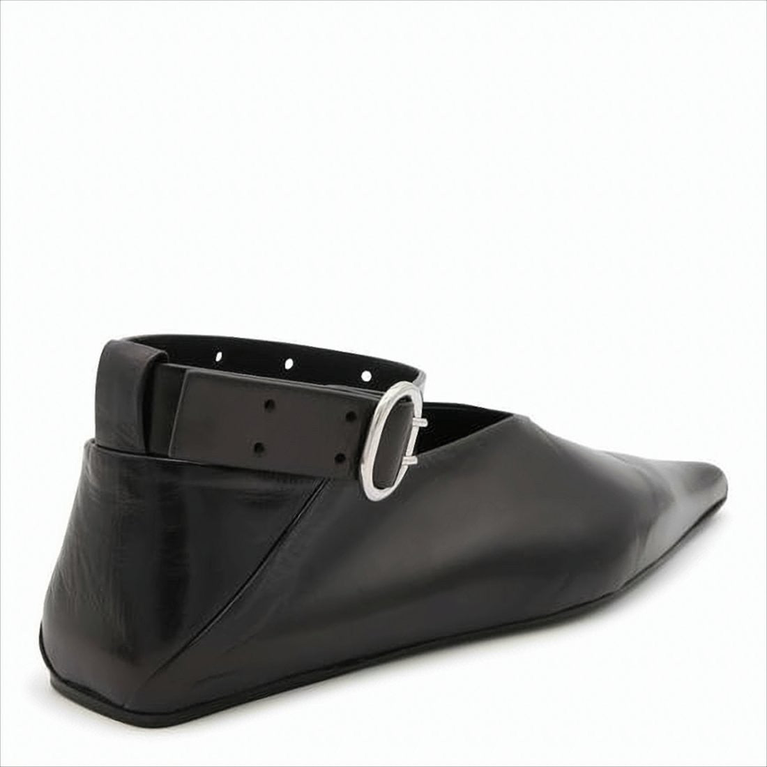Jil Sander Pointed Toe Flats With Ankle Strap