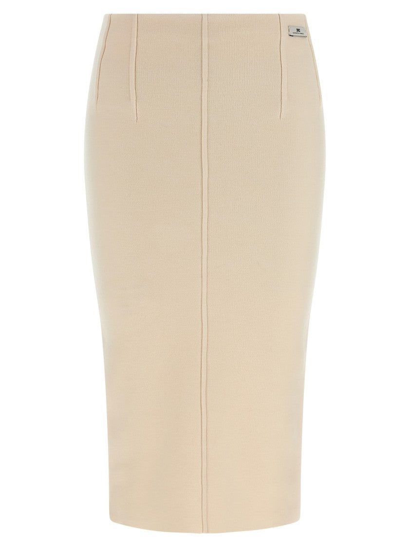 Elisabetta Franchi Fabric Stitch Wool Skirt