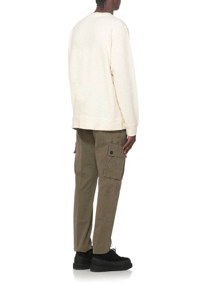 Stone Island Ivory Cotton Sweatshirt