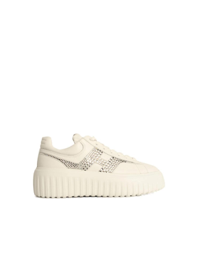 Hogan H-Stripes' White Leather Sneakers