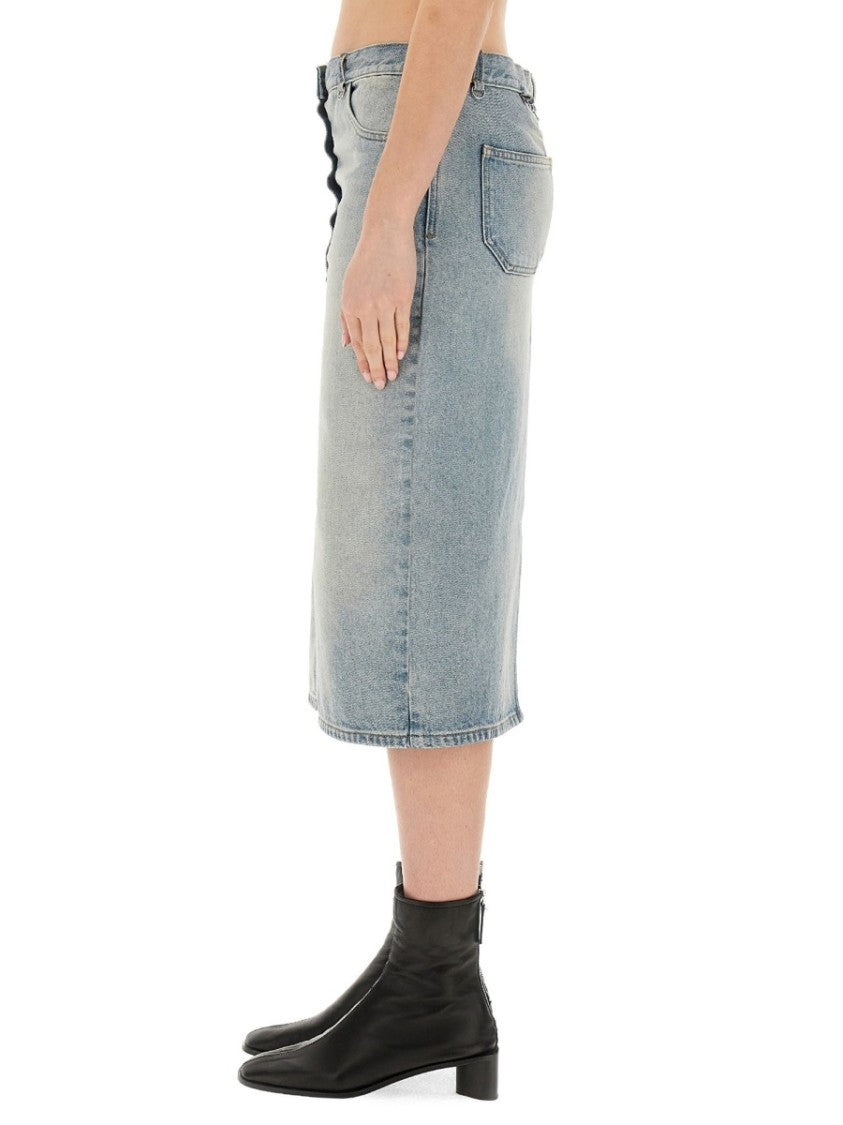 Courrèges Button-Down Midi Skirt