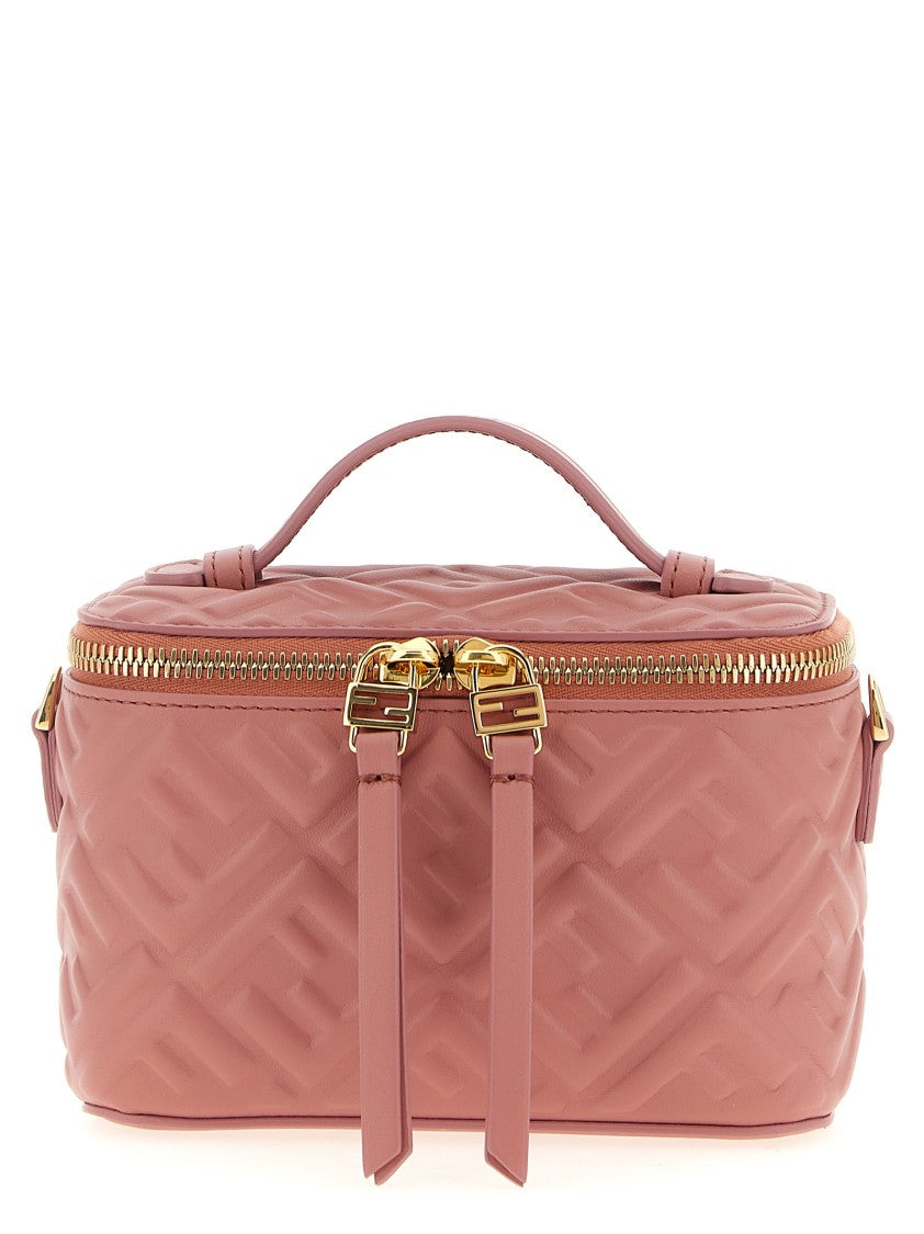 Fendi Structured Nappa Leather Handbag With Iconic Ff Embossing