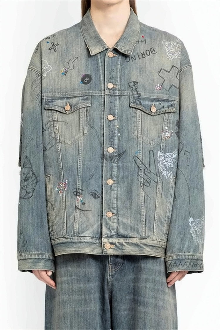 Balenciaga Faded Blue Denim Jacket