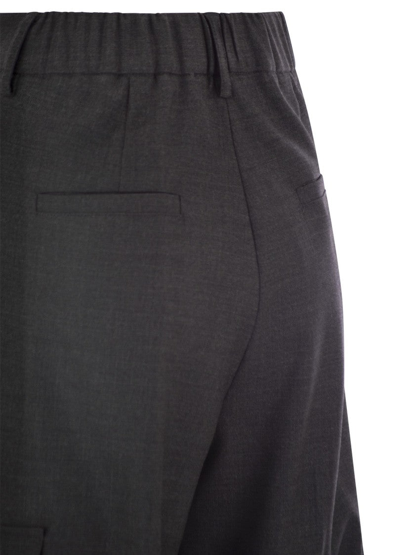 Herno Cargo Trousers In Wool And Viscose Blend