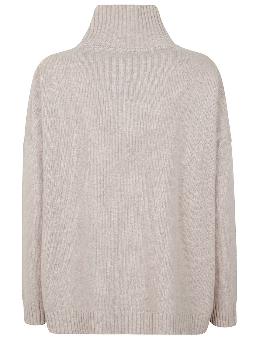 Max Mara Beige Wool Turtleneck Sweater