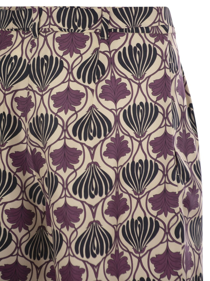 Max Mara Metello - Printed Silk Fluid Short Trousers