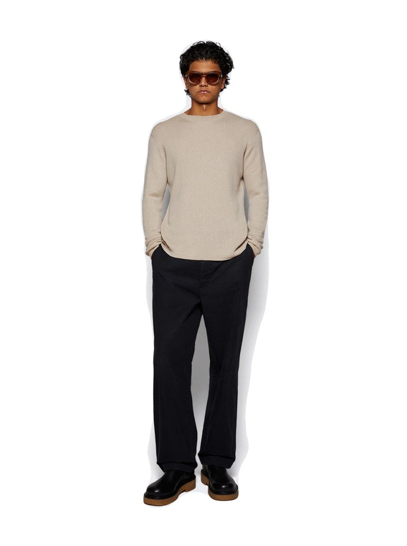 The Elder Statesman Heavy Delicash Crew Sweater Oatmeal