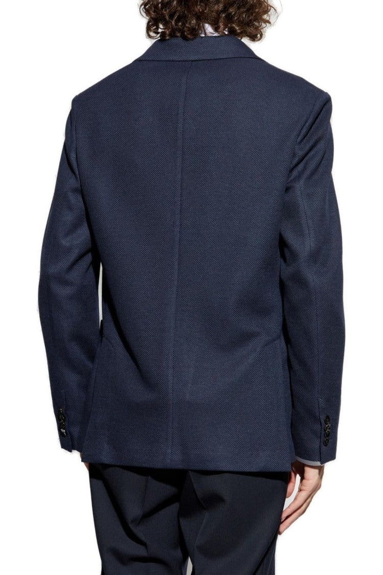 Brioni Tailored Black Jersey Blazer With Notch Lapel