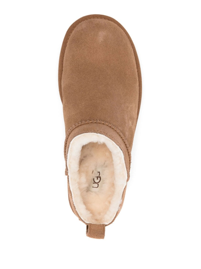 Ugg Suede Slip-On Boots With Plush Shearling Lining