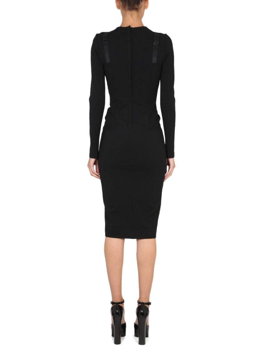 Dolce & Gabbana Corset-Inspired Midi Dress With Satin