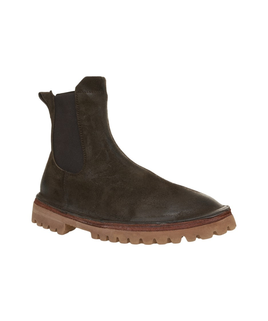 Moma Suede Ankle Boots With Elastic Side Panels