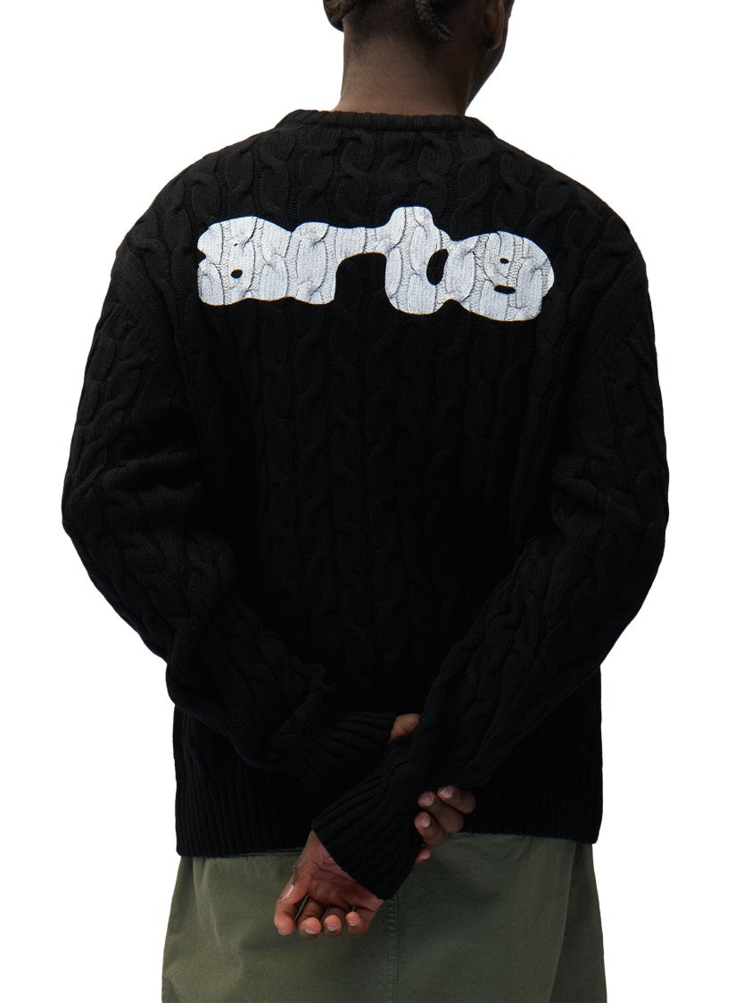 Arte Cable Knit Sweater With Abstract Graphic Design