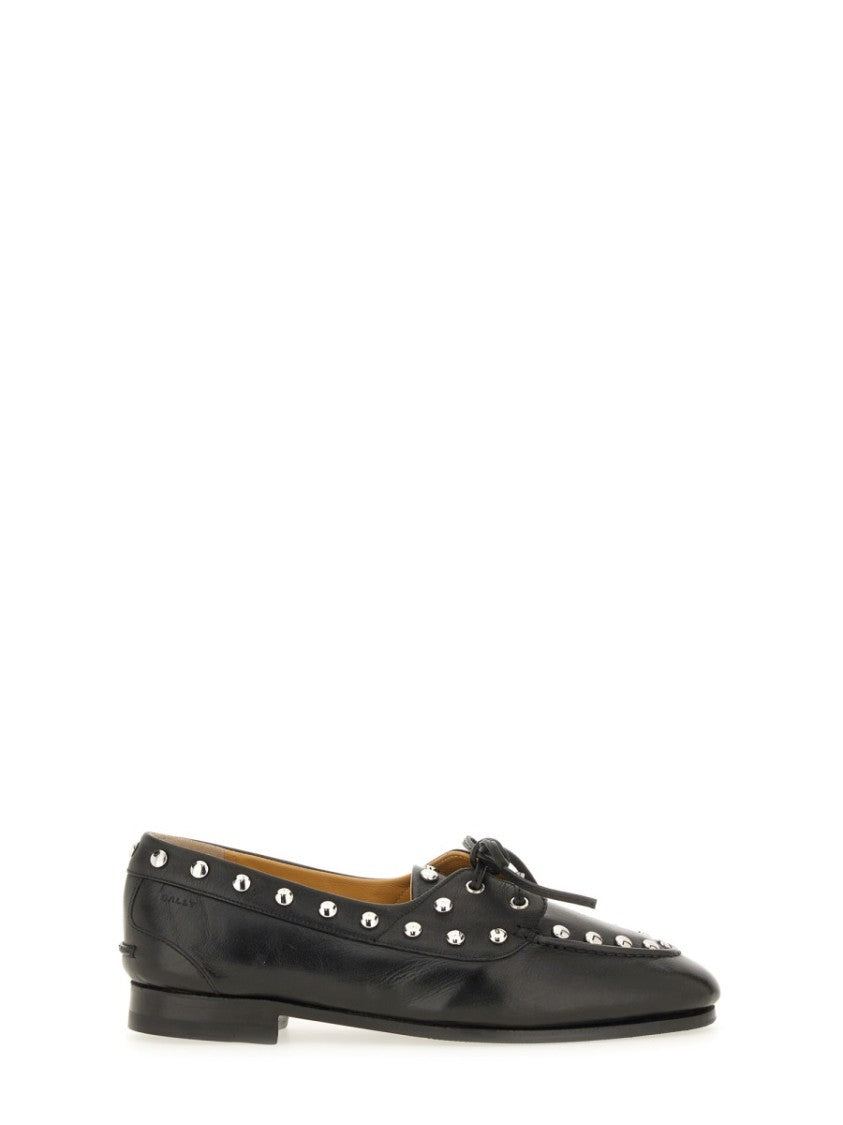 Bally Moccasin "Plume" With Delicate Bow Lace Detail