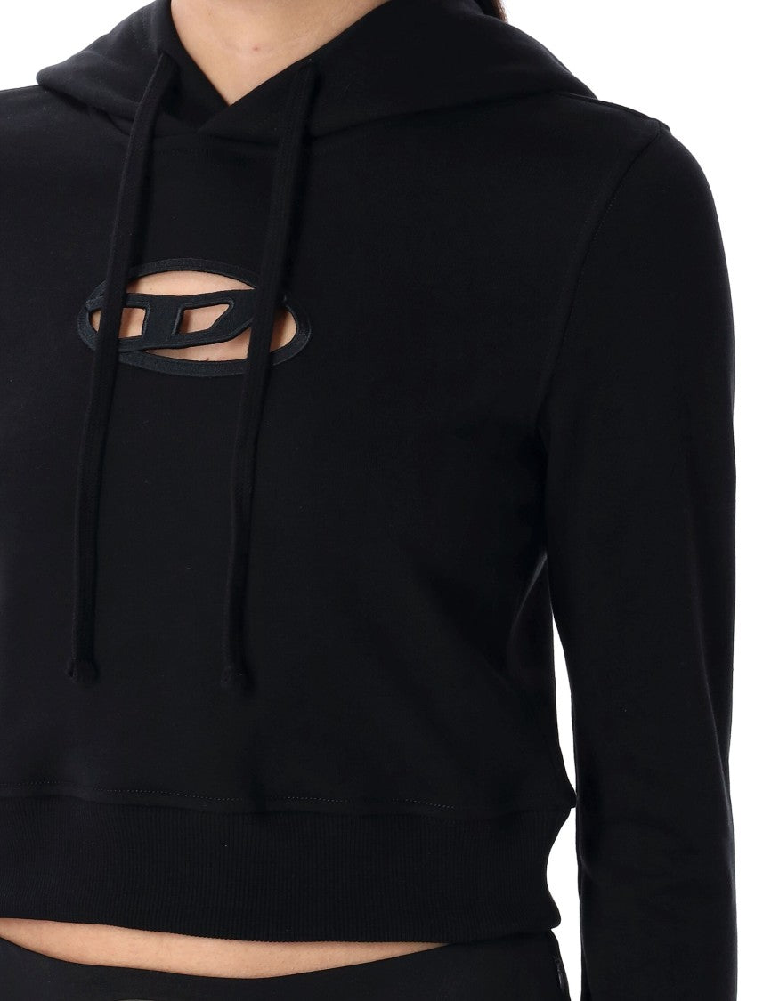 Diesel F-Slimmy Hood Cropped Black Hoodie