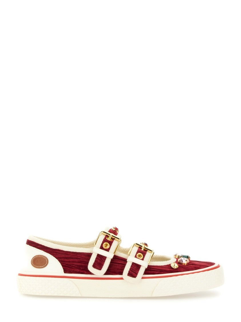 Valentino Garavani Velvet "Dollyboard" Ballerina Sneaker