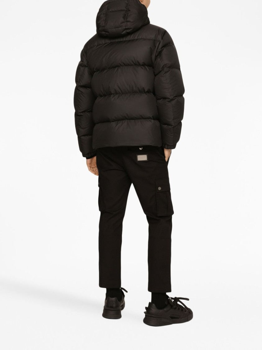 Dolce & Gabbana Puffy Black Coat With High Collar