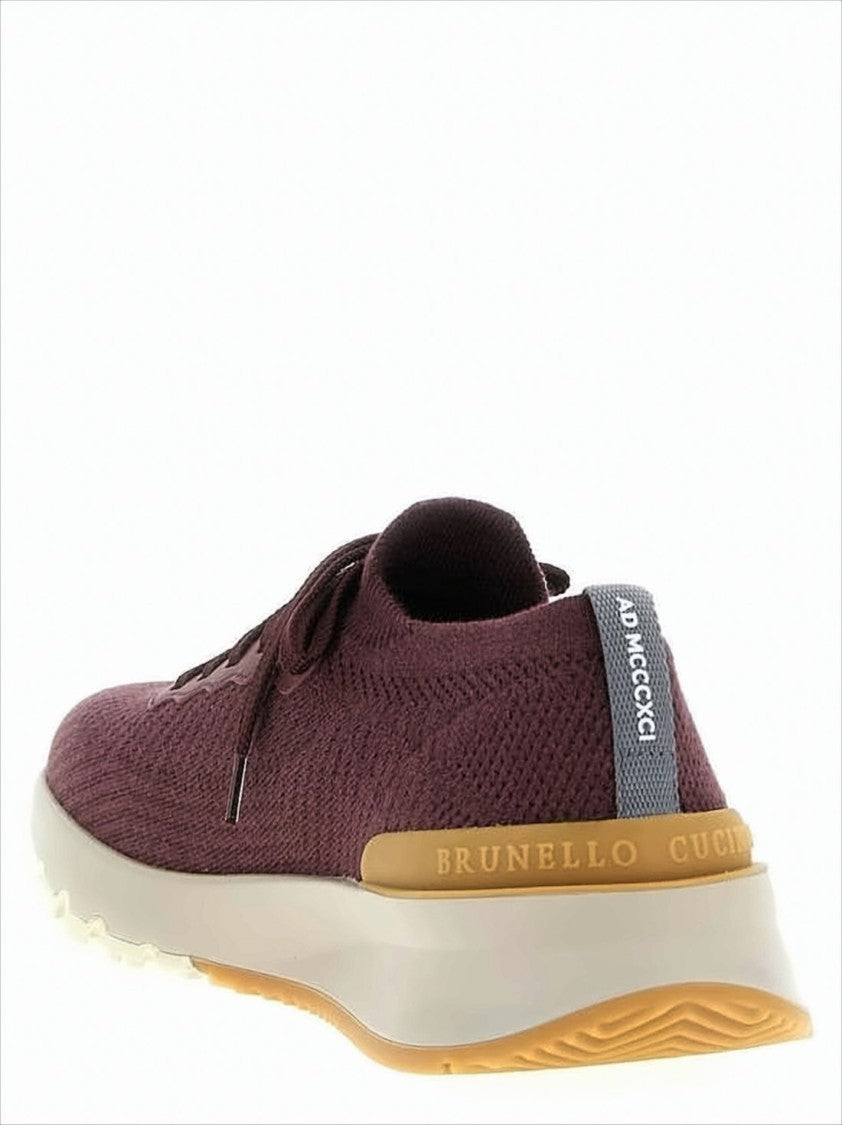 Brunello Cucinelli Knitted Upper Sneakers With Cushioned Sole