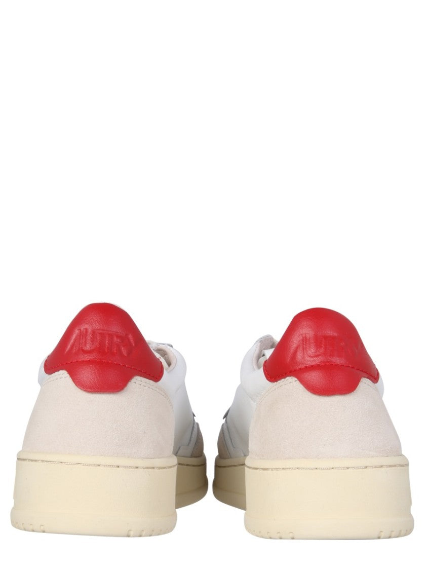 Autry Low-Top Leather Sneakers With Contrasting Heel Tab