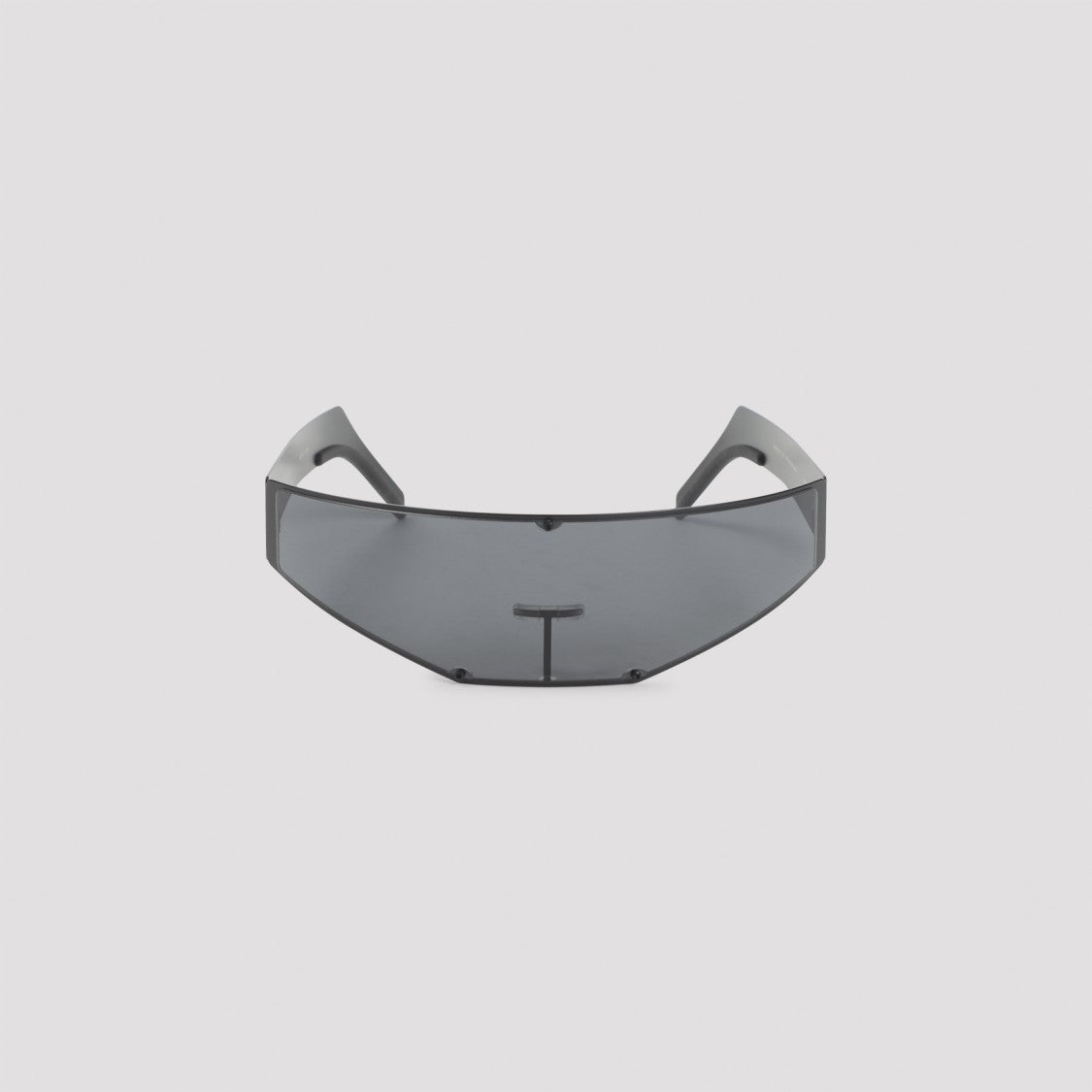 Rick Owens Futuristic Sunglasses With Continuous Dark Tinted Lens