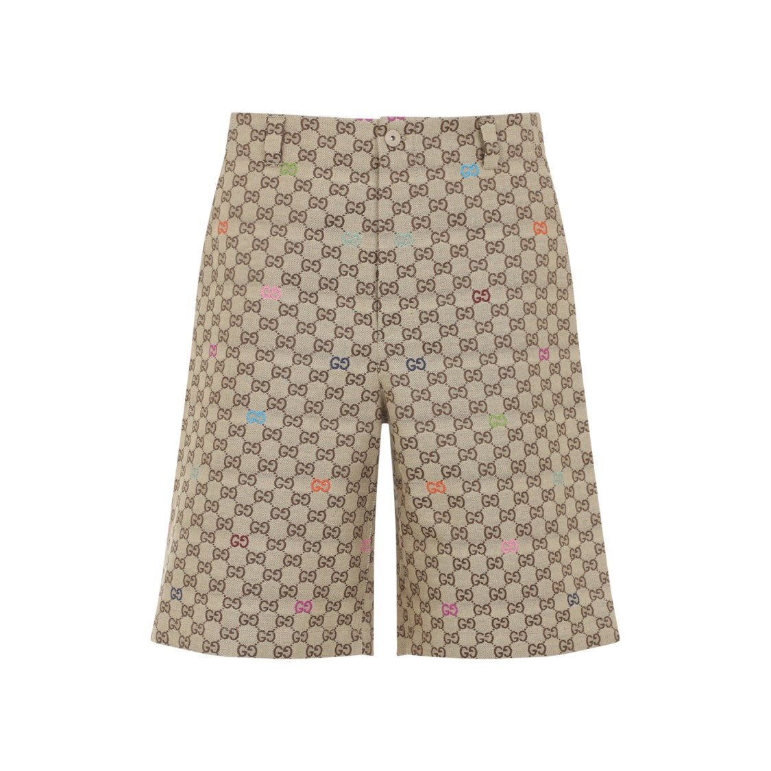 Gucci Camel Beige Cotton Gg Short Pants