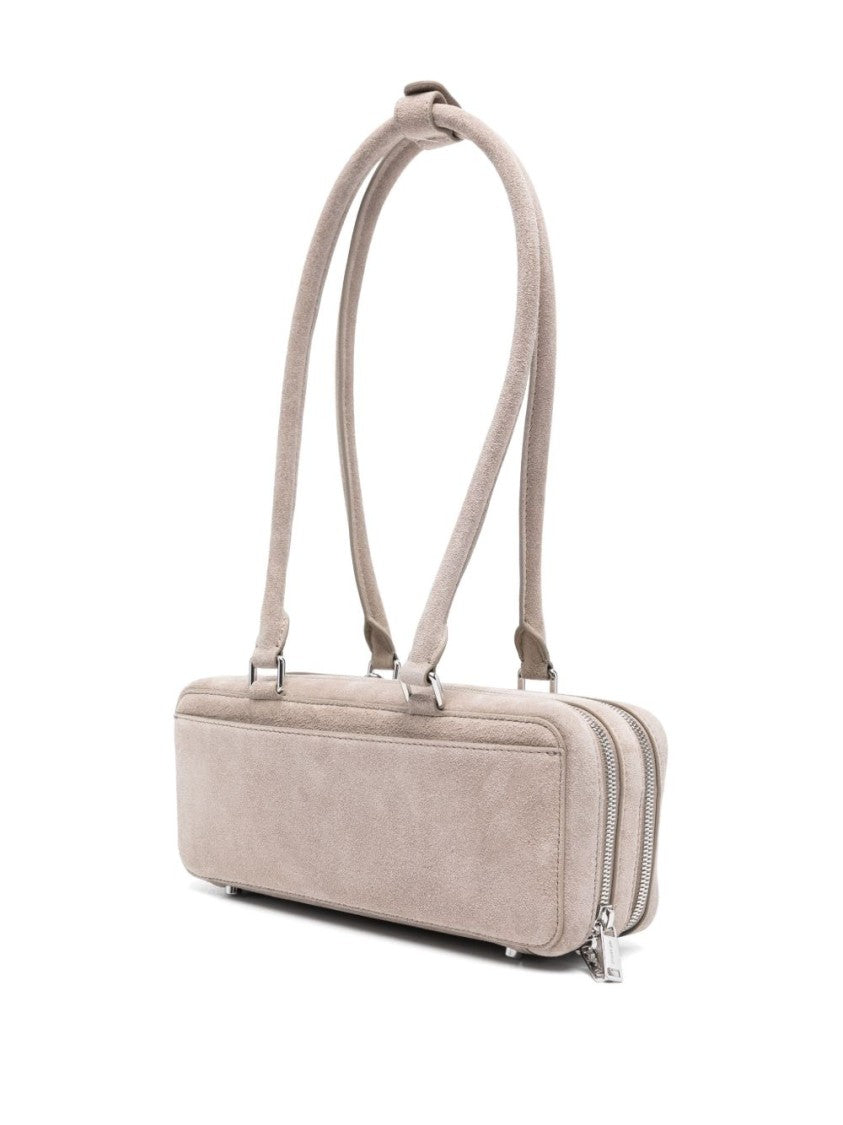 Self-Portrait Rectangular Gray Leather Shoulder Bag