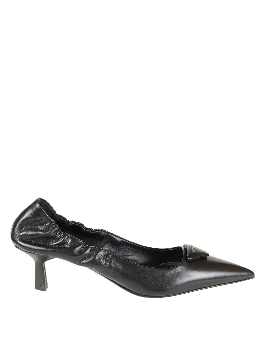 Prada Pointed Toe Pumps With Unique Gathered Design
