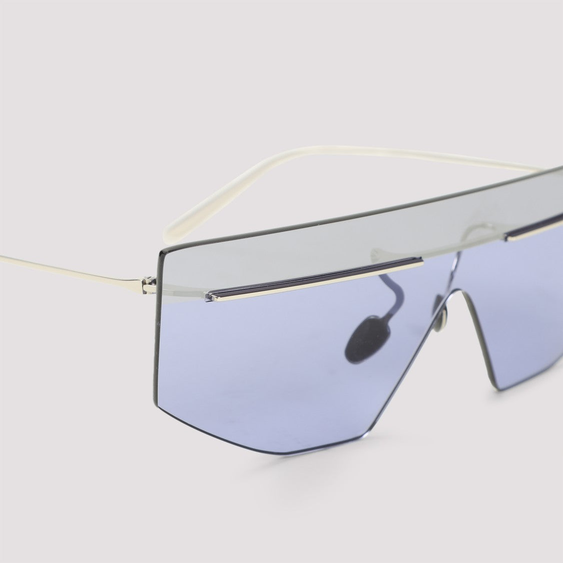 Prada Violet Geometric Lens Metallic Mask Sunglasses