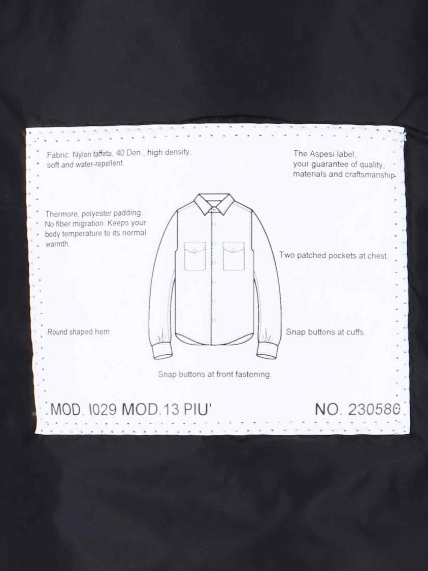 Aspesi Blue Button-Up Shirt With Chest Pockets