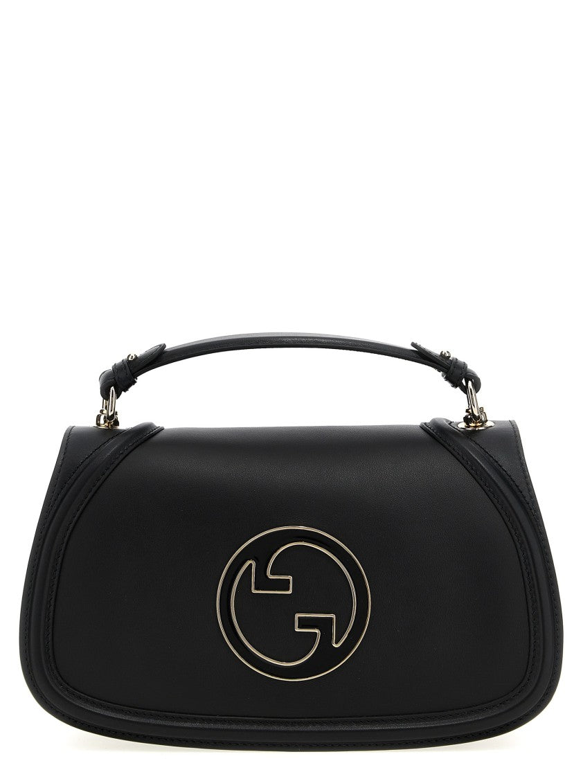 Gucci Medium Leather Handbag With Maxi Metal Gg Logo