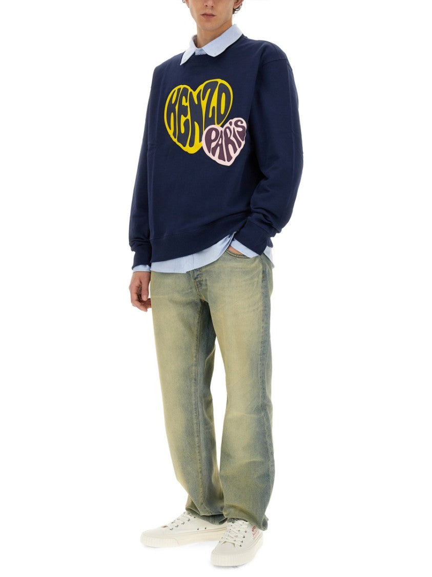 Kenzo 'Drawn Varsity' Slim Bara Jeans