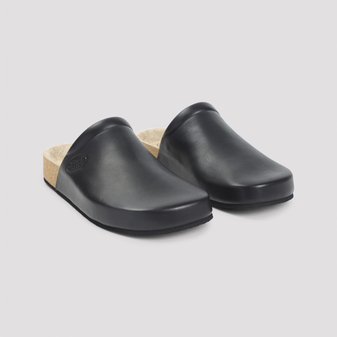 Balenciaga Calf Leather Slippers With Embossed Logo