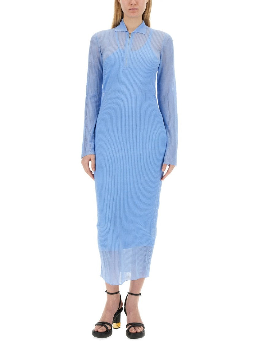 Fendi Ribbed Knit Midi Dress