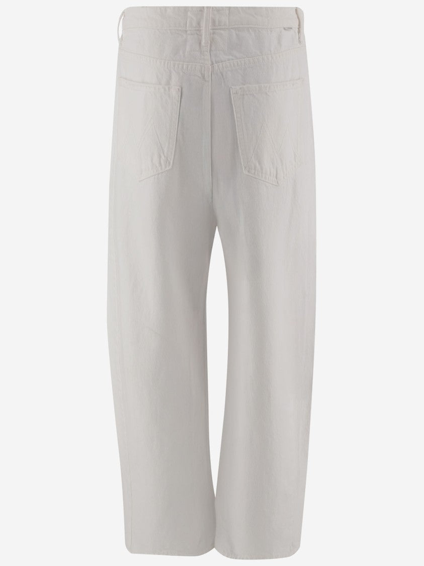 Mother Wide Leg Cotton Denim Jeans