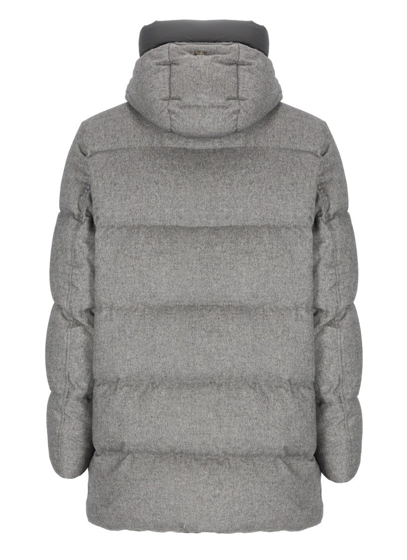 Herno Cashmere And Silk Padded Bomber Jacket