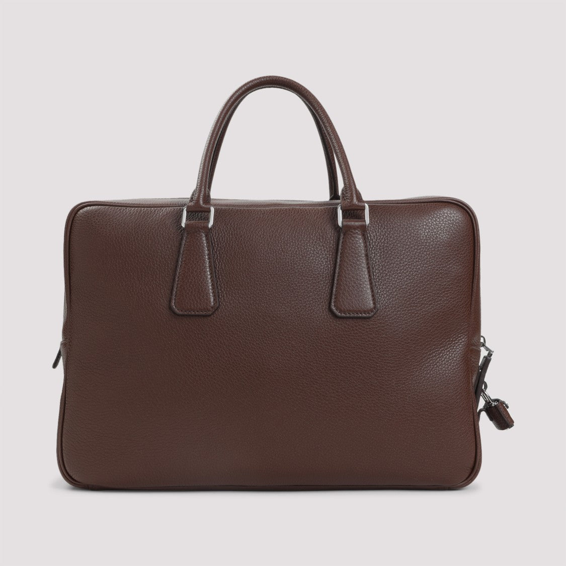 Prada Textured Leather Briefcase With Polished Hardware