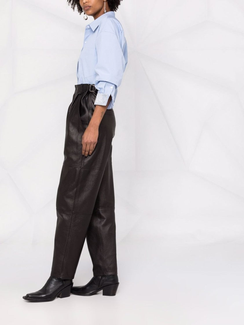 Isabel Marant Straight Leg Leather Trousers