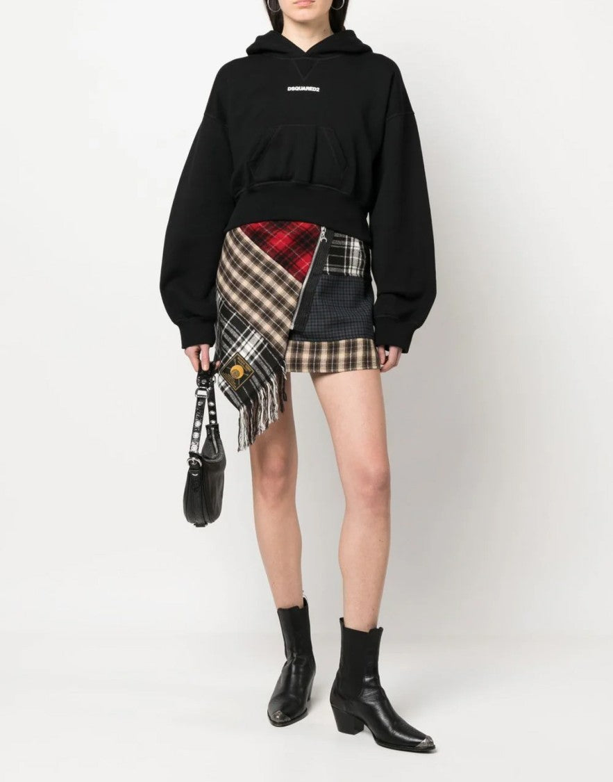 Dsquared2 Attached Cap Cropped Hoodie