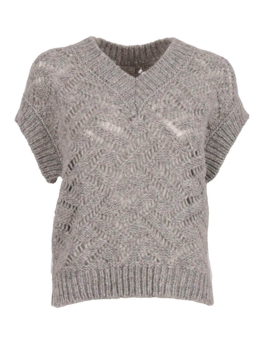 Peserico Textured Knit Sweater With Boxy Silhouette