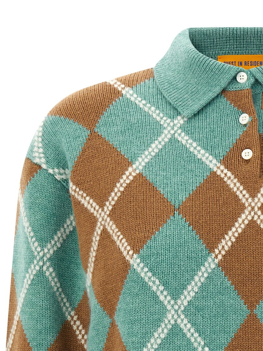 Guest In Residence 'Collegiate Argyle' Polo Shirt