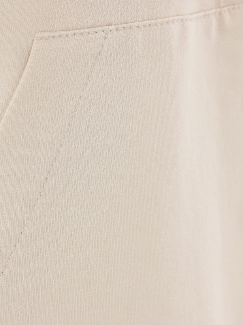 Brunello Cucinelli Brushed Cotton Monile Hoodie With Zip Closure