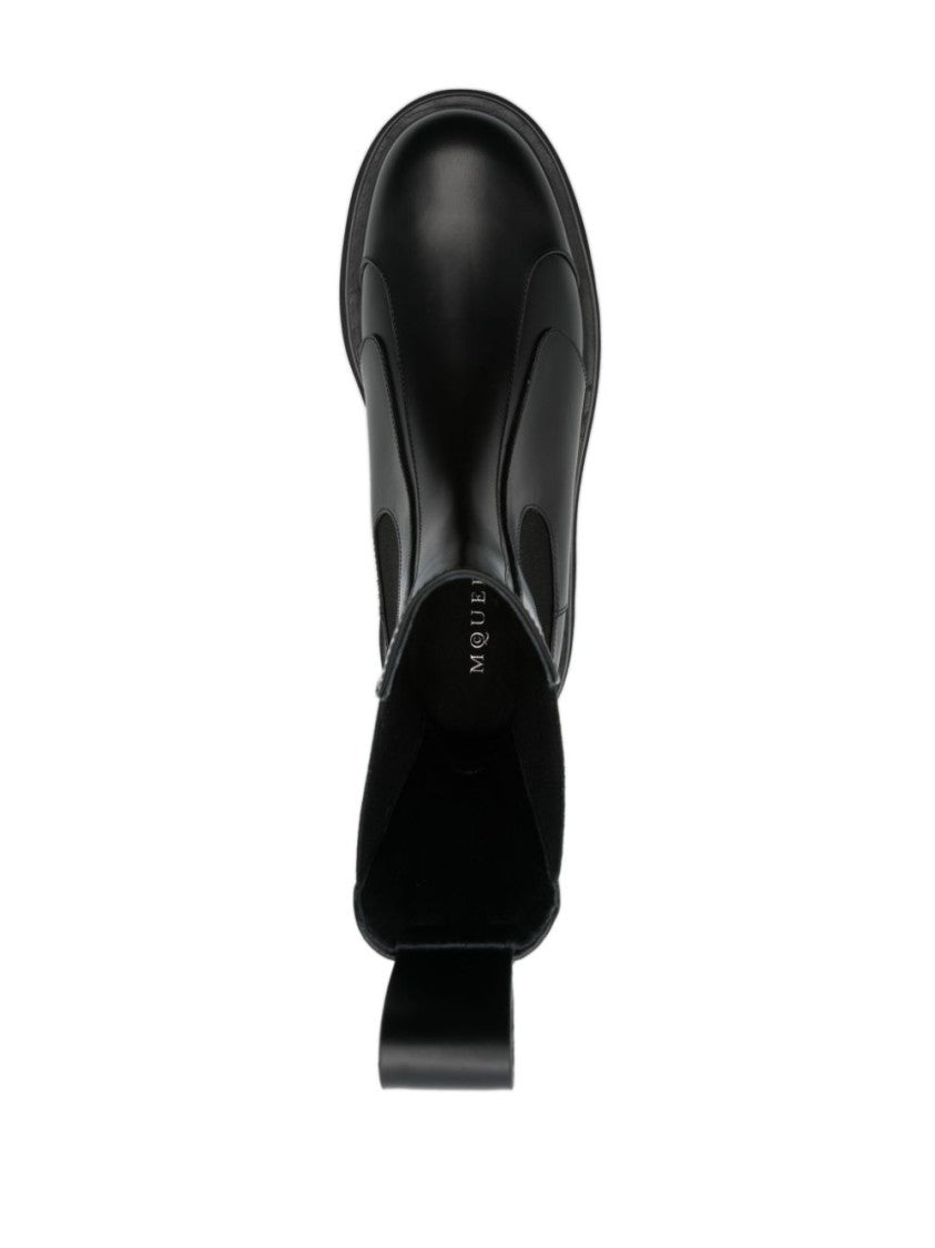 Alexander Mcqueen Chunky Platform Black Ankle Boots