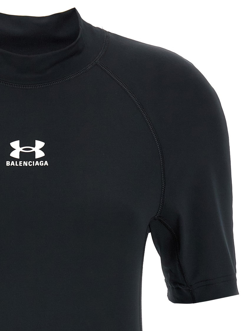 Balenciaga Bodycon Fit T-Shirt With Mock Collar