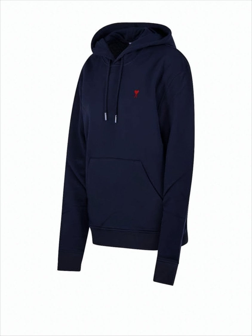 Ami Cropped Hoodie With Relaxed Fit And Emblematic Heart