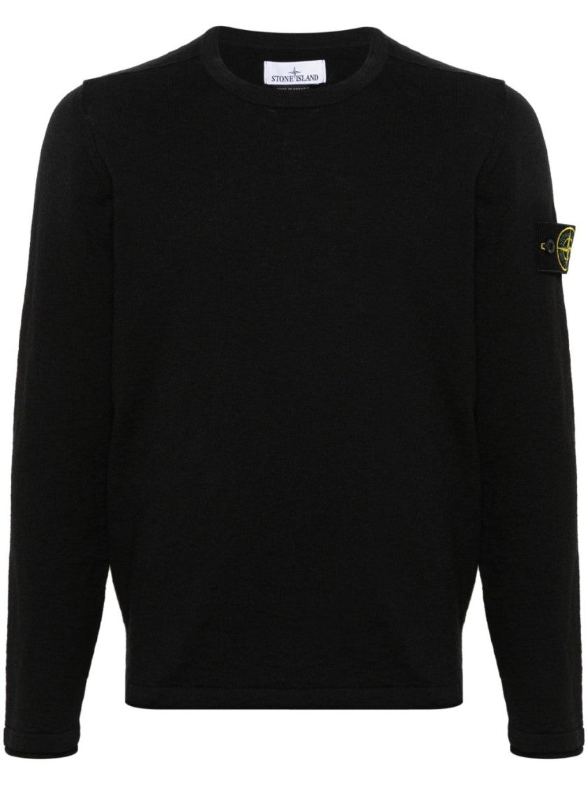 Stone Island Virgin Wool Black Sweater