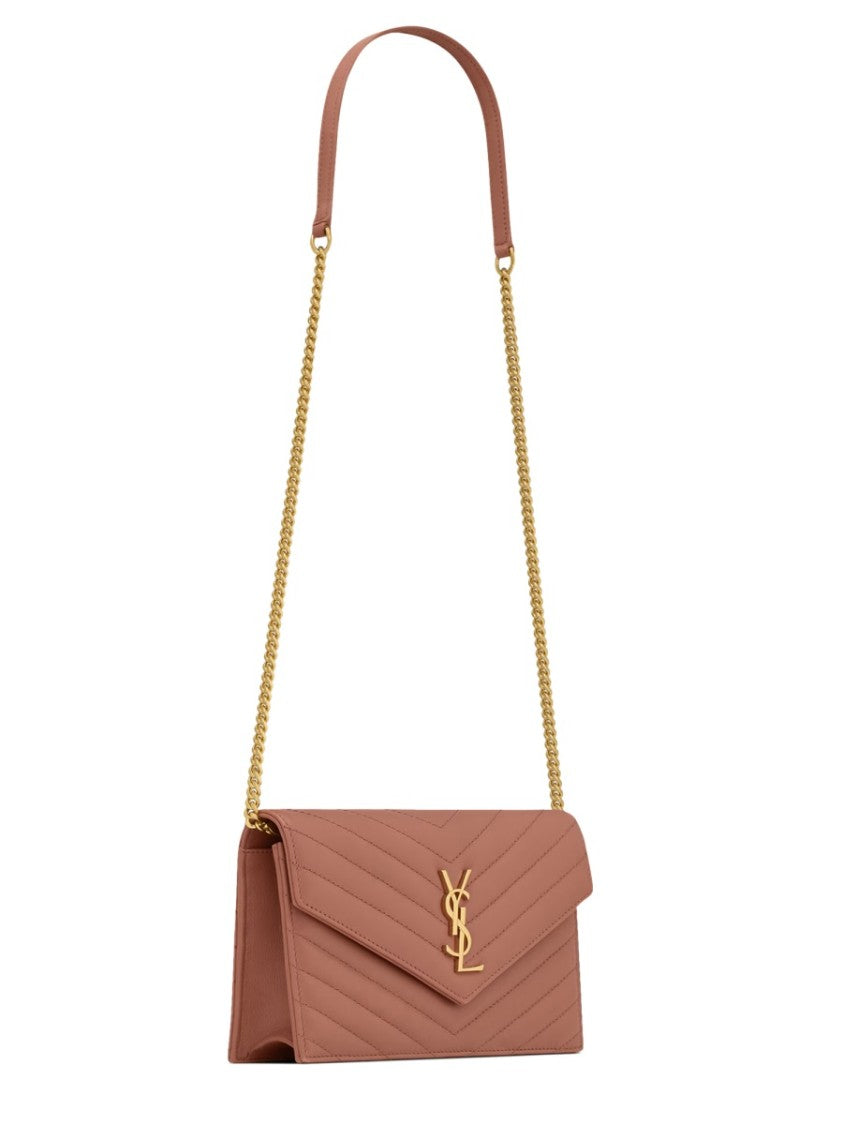 Saint Laurent "Envelope Cassandre" Wallet With Chain