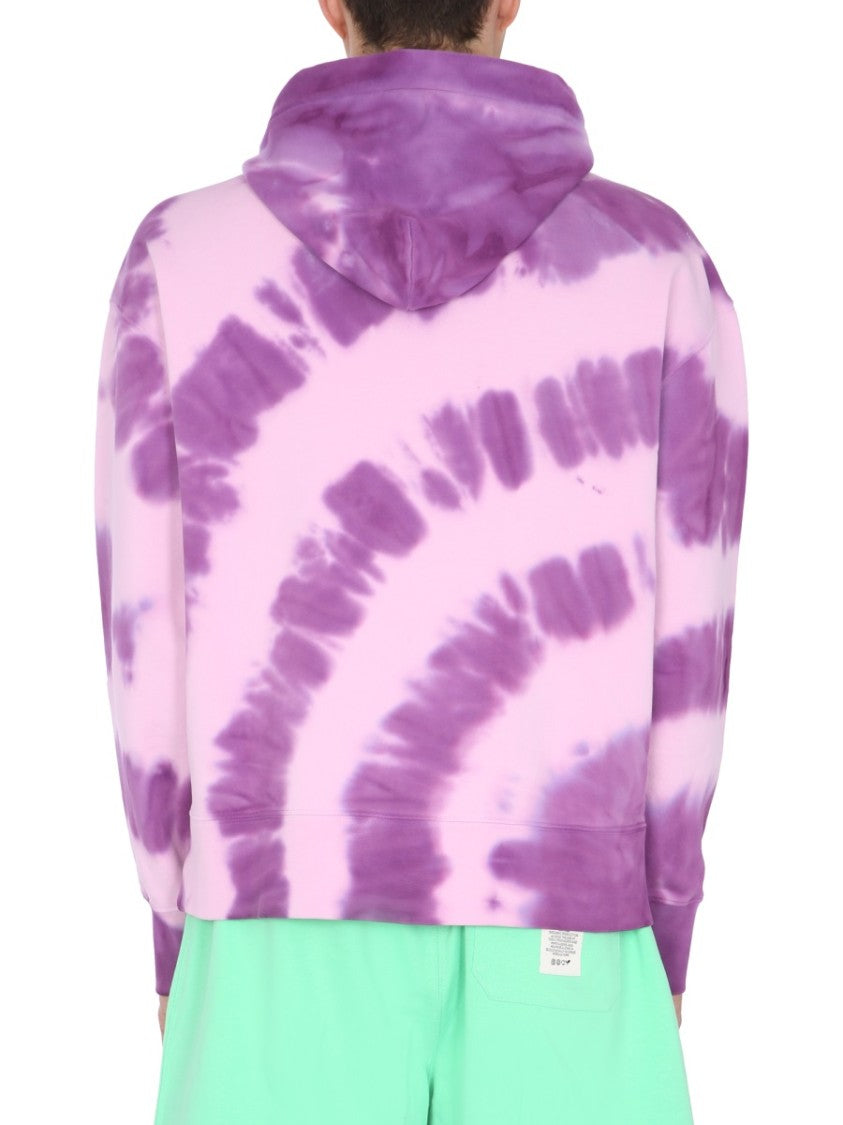 Msgm Printed Sweatshirt With Micro Logo